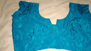 satin silk saree and blouse