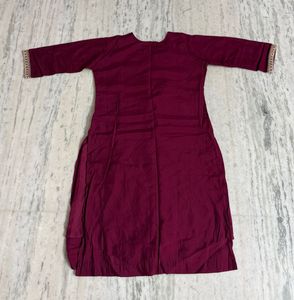 Elegant Maroon Embroidered Kurta