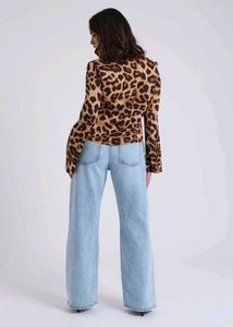 y2k vintage leopard print wrap top/shrug🐆