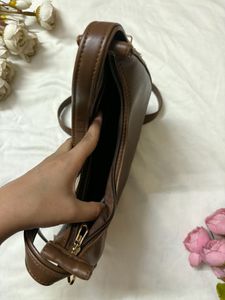 Brown Crescent Shoulder Bag