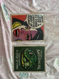 set of 2 genz &amp; Quirky Wall Art Print