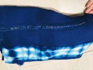 Beautiful Blue Saree with Embellishments