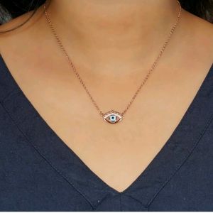 Evil Eye Rose Gold Necklace