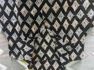 Sleeveless Black Diamond Print Kurta