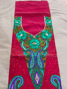 Fancy Chanderi Suit With Thread,