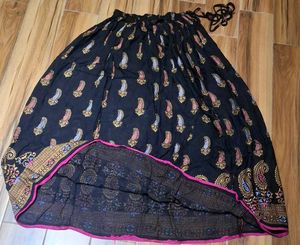 Black Paisley Print Ethnic Skirt