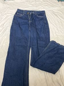 Classic Dark Wash Wide Leg Jeans