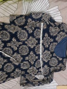 Stylish Navy Printed Tunic Top combo