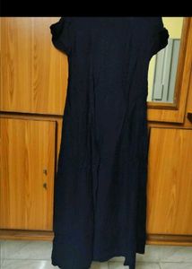 Embroidered Navy Dress