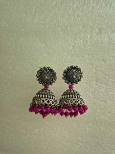 Customized Oxidized Silver Jhumka Earrings-Unused