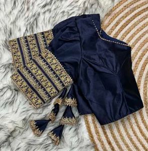 Elegant Navy Blue Blouse