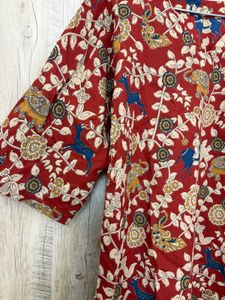 Beautiful Red Ethnic Print Kurta