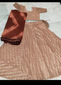 Peach Lehenga Choli Set