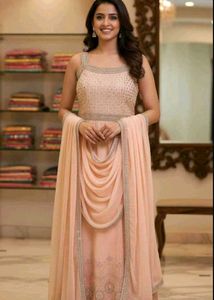 Beautiful Peach Embellished Gown