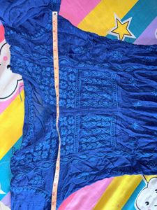 Navy Blue 3 D premium  chikankari kurti