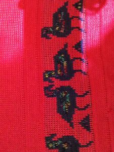 Charming Red Duck Print Sweater