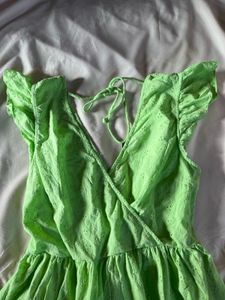 Lime Green Eyelet Wrap Top🍋‍🟩
