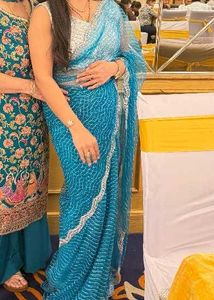 Stunning Blue Sequined Saree