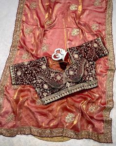 Stunning Blue Embroidered Saree