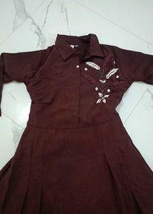 Maroon Embroidered Ethnic Gown