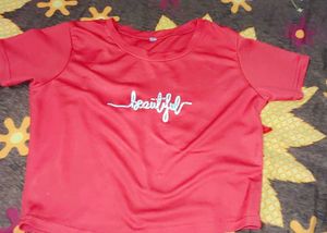 Chic Maroon 'Beautiful' Graphic Tee