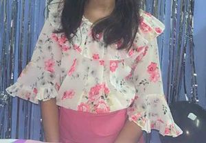 Floral Top &amp; Pink Skirt Set