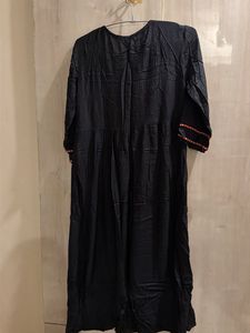 Black Kurta with Red Embroidery