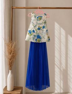 Elegant Floral Party Wear Dress Set for Girls