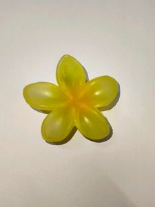 Yellow Plumeria Hair Clip