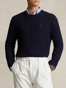 RALPH LAUREN Men's Navy Cable Knit Sweater