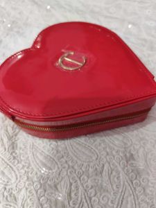 Red Heart Shaped Clutch Bag