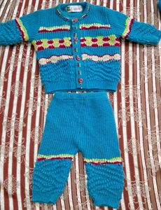 Cozy Blue Knit Sweater & Pants Set