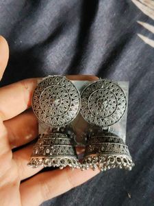 Oxidised Jhumka Earrings