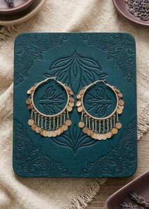 Boho Hoop Earrings with Coins