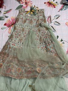 Pista green sharara set with dupatta