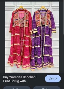 Vibrant Pink Bandhani jacket and top