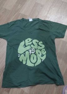 Green 'Less Is More' Graphic T-Shirt