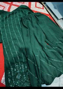 Elegant Teal Kurta Set with Sequins