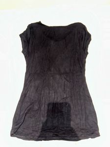 Chic Black Ruched Tunic Top