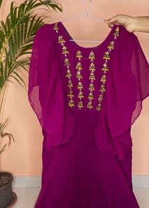 Gorgeous Embroidered Purple Gown