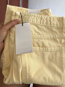 Pale Yellow Mom Fit High Waist Jeans