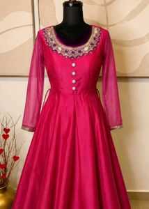 Red Pink Anarkali For Wedding