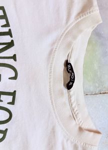 White Crop T-Shirt-oversized