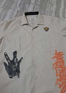 Men's Graphic Print Button-Down Shirt