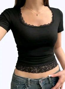 lace black top