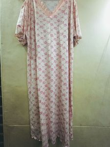 Floral Print Nightgown with Lace Trim