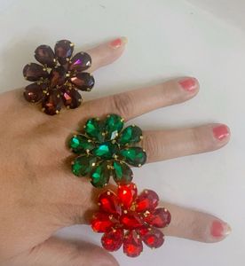 Sparkling Flower Rings