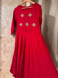 Rose Pink Embroidered Full Gown- Bust- 38/40