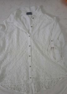 hi low laced offwhite or cream  Top