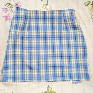 Blue Plaid Mini Skirt